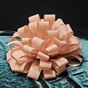 Christmas Tree Bow Topper,‎ Beige / Tan with Gold Edge Trim Tree Topper Bow